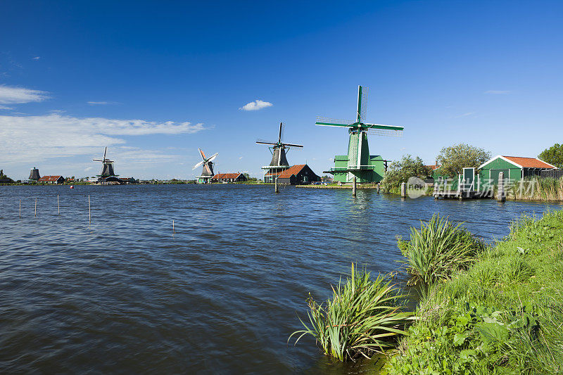 荷兰Zaanse Schans传统荷兰风车
